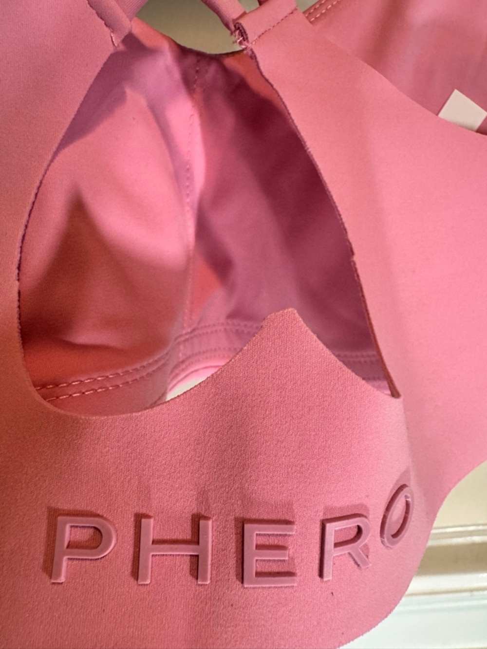 Pink Strappy Sports Bralette with Cross-Back Support - Picture 2 of 5